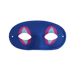Blue domino style eye mask.