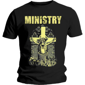 Ministry Unisex Tee: Holy Cow Block Letters