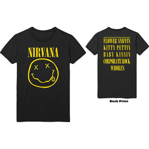 Nirvana Unisex T-Shirt: Flower Sniffin (Back Print)