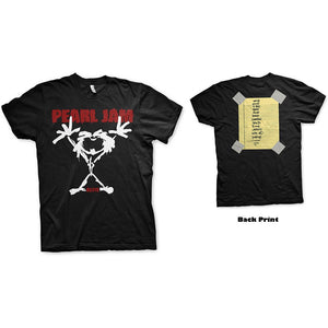 Pearl Jam Unisex T-Shirt: Stickman (Back Print)